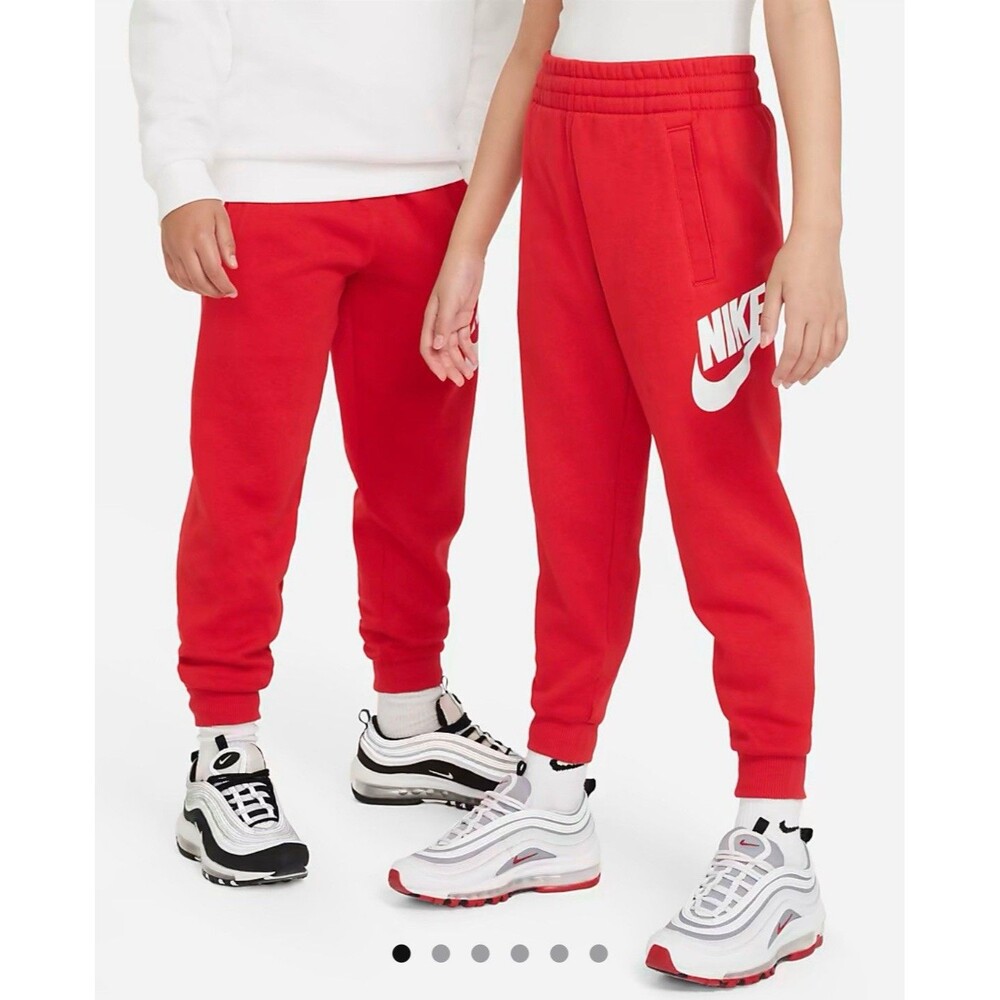 Nike Club Fleece Big Kids Joggers (FD2995-657) University Red/White Size XL NEW
